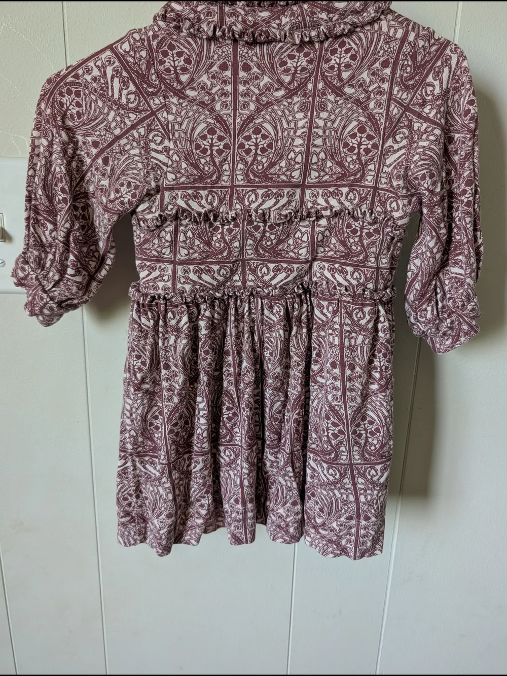 kate quinn Mauve Floral Print Long Sleeve Dress